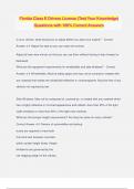 Florida Class E Drivers License &lpar;Test Your Knowledge&rpar; Questions with 100&percnt; Correct Answers