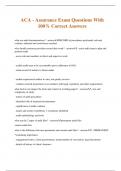 ACA - Assurance Exam Questions With 100&percnt; Correct Answers