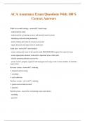 ACA Assurance Exam Questions With 100&percnt; Correct Answers