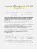 Accounting 405 Exam Questions With 100&percnt; Correct Answers