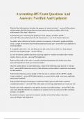 Accounting 405 Exam Questions And Answers &lpar;Verified And Updated&rpar;