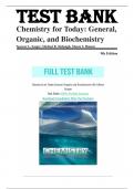 Test Bank for Chemistry for Today: General, Organic, and Biochemistry 9th Edition by Spencer L. Seager, Michael R. Slabaugh, Maren S. Hansen 9781305960060 Chapter 1-25.