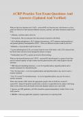 ACRP Practice Test Exam Questions And Answers &lpar;Updated And Verified&rpar;