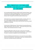 THE CHRISTIAN COUNSELOR'S MINISTRY AND ROLES ALL CORRECT &lpar;A&plus; GRADED&rpar;