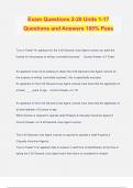 Exam Questions 2-20 Units 1-17 Questions and Answers 100&percnt; Pass