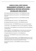 AGRICULTURAL CROP DISEASE  MANAGEMENT-CATEGORY 1C &ndash; LOWA  COMMERCIAL PESTCIDE APPLICATOR &ndash; VOCABULARY 2024 UPDATE