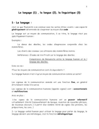 Sciences du langage L1 Information Communication