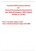 Test Bank with Solutions Manual for Financial Accounting Fundamentals 4th Edition By John Wild &lpar;All Chapters&comma; 100&percnt; Original Verified&comma; A&plus; Grade&rpar;