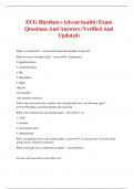 ECG Rhythms &lpar;Advent health&rpar; Exam Questions And Answers &lpar;Verified And Updated&rpar;