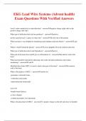 EKG Lead Wire Systems &lpar;Advent health&rpar; Exam Questions With Verified Answers