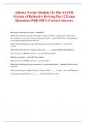 Alberta Novice Module 10&colon; The SAFER System of Defensive Driving Part 2 Exam Questions With 100&percnt; Correct Answers