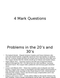 AQA GCSE History B 4 Mark Questions