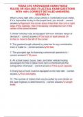 TEXAS CVO KNOWLEDGE EXAM &lpar;TEXAS RULES&rpar; SR 2024-2025 &vert;75 ACTUAL EXAM QUESTIONS WITH 100&percnt; CORRECT DETAILED ANSWERS&vert; SCORED A&plus;