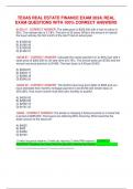 TEXAS REAL ESTATE FINANCE EXAM 2024&vert; REAL EXAM QUESTIONS WITH 100&percnt; CORRECT ANSWERS