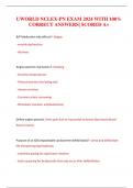 UWORLD NCLEX-PN EXAM 2024 WITH 100&percnt; CORRECT ANSWERS&vert; SCORED A&plus;