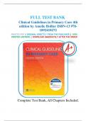 Test Bank For Clinical Guidelines in Primary Care 4th Edition by Amelie Hollier All Chapters 1-19 included