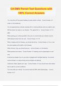 CA DMV Permit Test Questions with 100&percnt; Correct Answers
