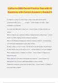 California DMV Permit Practice Test with 42 Questions with Correct Answers &vert; Graded A