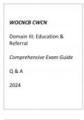 (WOCNCB) CWCN Domain III Education & Referral Comprehensive Exam Guide Q & A 2024.