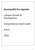 Nursing BSN Pre-requisite Lifespan Growth & Development Comprehensive Exam Guide Q & A