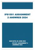 IPS1501 ASSIGNMENT 2 ANSWERS 2024