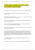 CCSS FINAL EXAM 2024 WITH 100&percnt; ACCURATE SOLUTIONS