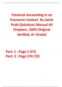 Solutions Manual for Financial Accounting in an Economic Context 9th Edition By Jamie Pratt &lpar;All Chapters&comma; 100&percnt; Original Verified&comma; A&plus; Grade&rpar;