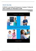 Test Bank For Nursing Leadership and Management&comma; Canadian 1st Edition By Alice Gaudine&comma; & Marianne Lamb All Chapters 1-14 