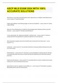 ASCP MLS EXAM 2024 WITH 100&percnt; ACCURATE SOLUTIONS