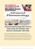 NSG 533 Advanced pharmacology&period; 