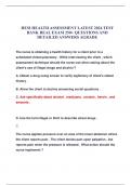HESI HEALTH ASSESSMENT LATEST 2024 TEST  BANK REAL EXAM 250&plus; QUESTIONS AND  DETAILED ANSWERS AGRADE