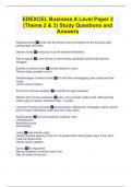 EDEXCEL Business A Level Paper 2 &lpar;Theme 2 & 3&rpar; Study Questions and Answers