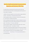 GA Life&comma; Health and Accident Insurance Exam Questions and Answers 100&percnt; Pass