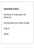 &lpar;WOCNCB&rpar; COCN Domain III Education & Referral Comprehensive Exam Guide Q & A 2024&period;
