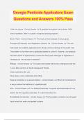Georgia Pesticide Bundled Exams Questions and Answers 100&percnt; Pass &vert;Updated 
