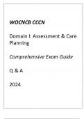 &lpar;WOCNCB&rpar; CCCN Domain I Assessment & Care Planning Exam Guide Q & A 2024&period;