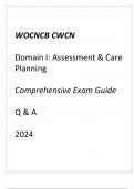 &lpar;WOCNCB&rpar; CWCN Domain I Assessment & Care Planning Comprehensive Exam Guide Q & A 2024