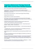 Cognitive Behavioral Therapy Exam &num;2 With 100&percnt; Correct And Verified Answers