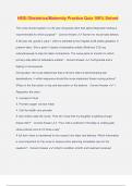HESI Obstetrics&sol;Maternity Practice Quiz 100&percnt; Solved