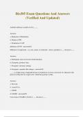 Bio305 Exam Questions And Answers &lpar;Verified And Updated&rpar;