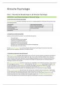 SAMENVATTING Klinische Psychologie &lpar;202000008&rpar; - Boek Klinische Psychologie&colon; Theorie&euml;n en psychopathologie &lpar;ISBN&colon; 978-90-01-73881-5&rpar;