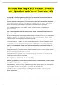 Teachers Test Prep CSET Subtest 1 Practice test &vert; Questions and Correct Solutions 2024