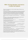 BIOL 212 Exam Questions And Answers &lpar;Verified And Updated&rpar;