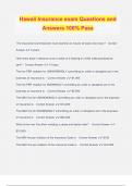 Hawaii Insurance exam Questions and Answers 100&percnt; Pass