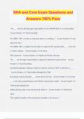 NHA and Core Exam Questions and Answers 100&percnt; Pass