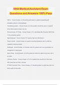NHA Medical Assistant Exam Questions and Answers 100&percnt; Pass