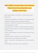 NHA CCMA&colon; Clinical Patient Care &lpar;General Patient Care&rpar; Exam Questions and Answers 100&percnt; Pass