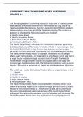 COMMUNITY HEALTH NURSING NCLEX QUESTIONS  GRADED A&plus;  