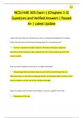 NCSU MIE 305 Exam 1 &lpar;Chapters 1-3&rpar;  Questions and Verified Answers &vert; Passed  A&plus; &vert; Latest Update