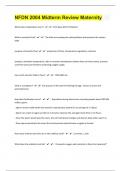 NFDN 2004 Midterm Review Maternity &vert;158 Questions With 100&percnt; Answers &vert;Correctly Answered